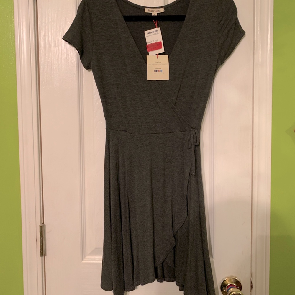 Grey Wrap Dress
